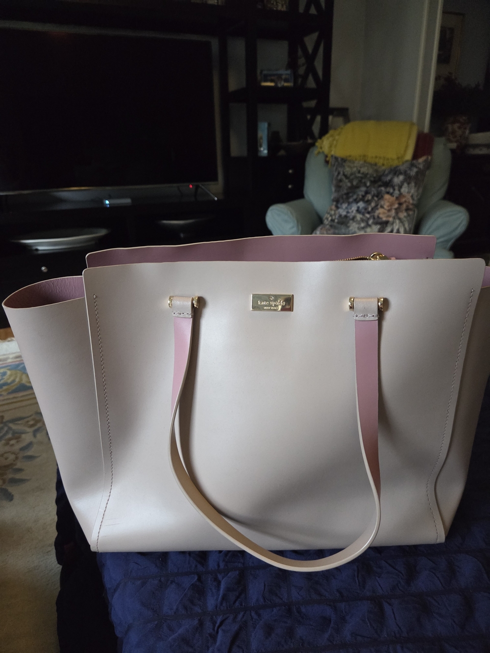 kate spade Cream and Pink Leather Tote